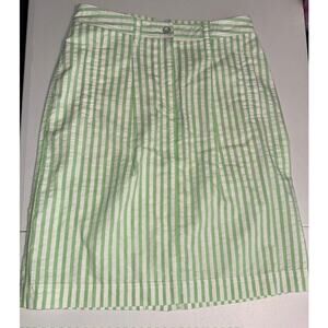 Liz Sport Petites Size 12 Women's Skirt Green & White Stripes